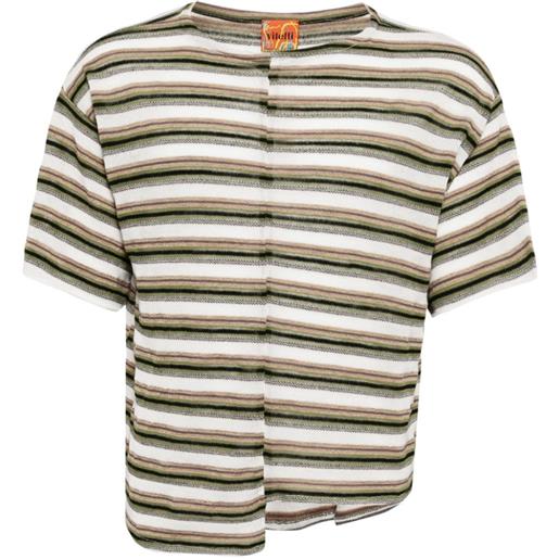 VITELLI t-shirt con design patchwork a righe - verde