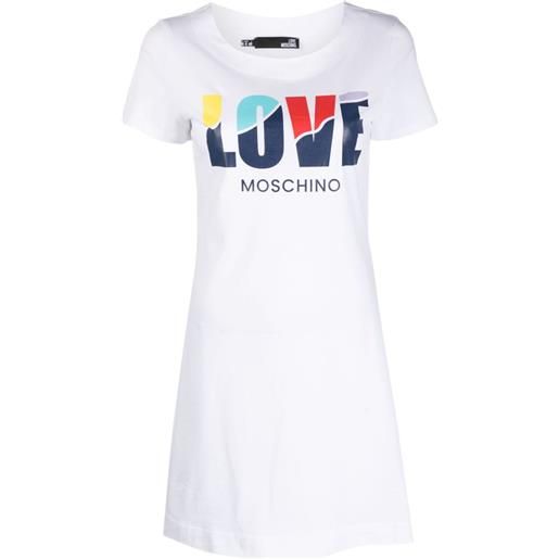 Love Moschino abito modello t-shirt con stampa - bianco