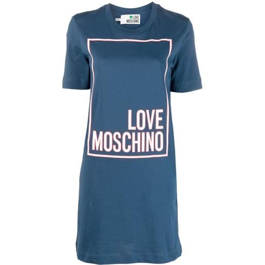 Love Moschino abito modello t-shirt con stampa - blu