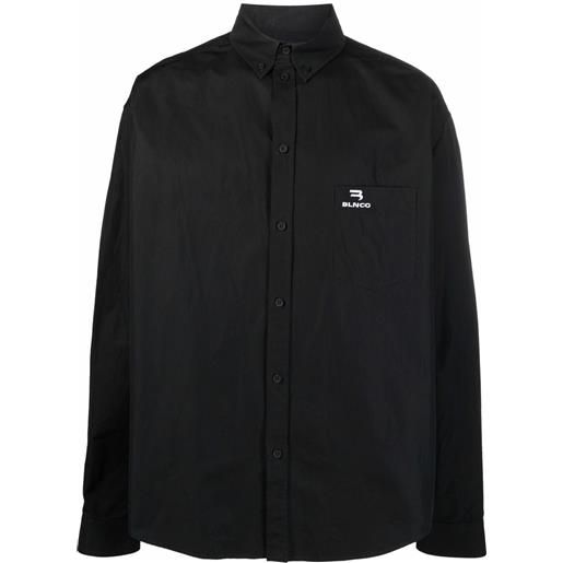Balenciaga camicia con ricamo - nero