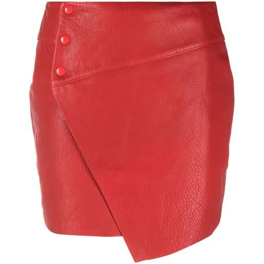 Zadig&Voltaire minigonna junko cuir in pelle - rosso