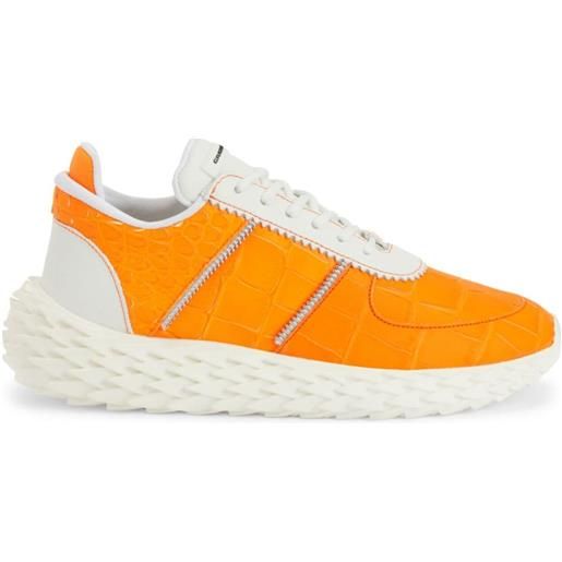 Giuseppe Zanotti sneakers urchin con effetto coccodrillo - arancione