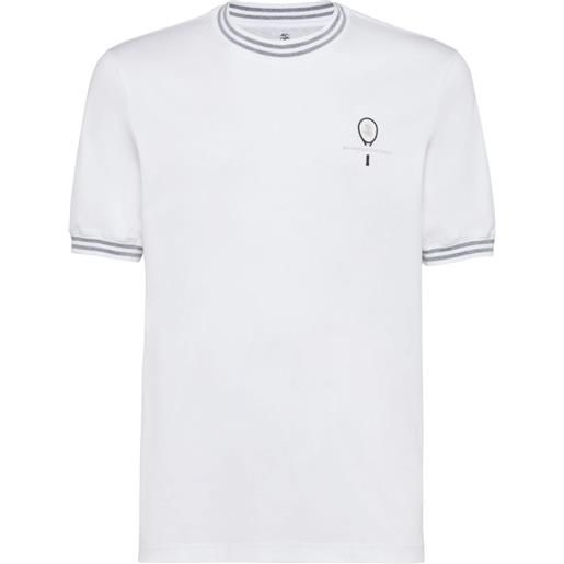 Brunello Cucinelli t-shirt con ricamo - bianco
