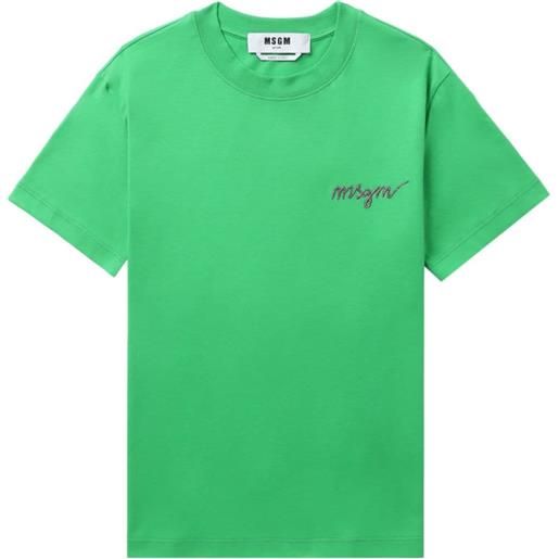 MSGM t-shirt con ricamo - verde