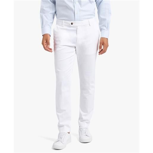 Brooks Brothers white slim fit double twisted cotton chinos