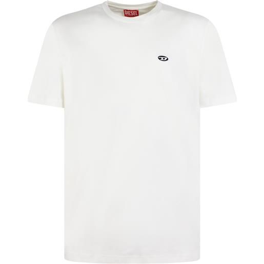 DIESEL t-shirt bianca con mini logo per uomo