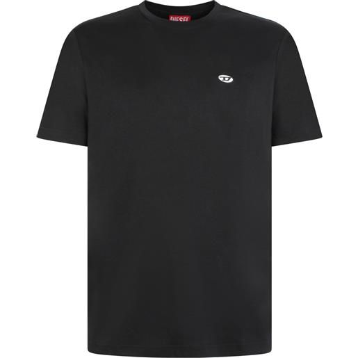 DIESEL t-shirt nera con mini logo per uomo