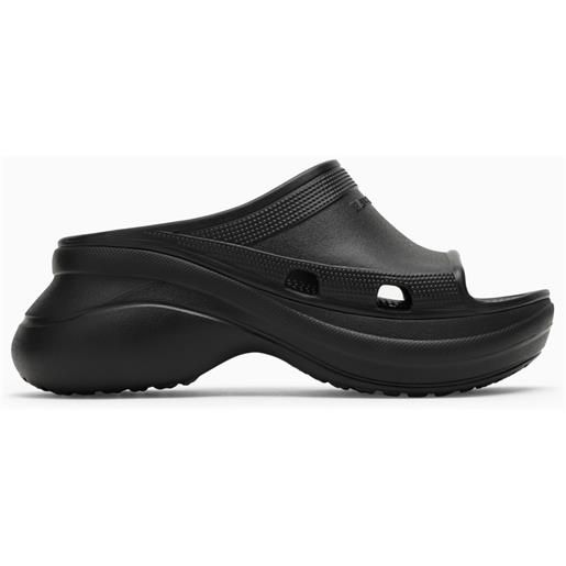 Balenciaga sandalo pool crocs nero in gomma