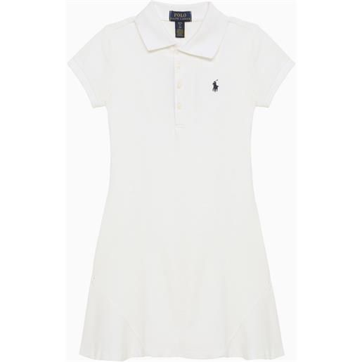 Polo Ralph Lauren abito bianco in cotone con logo