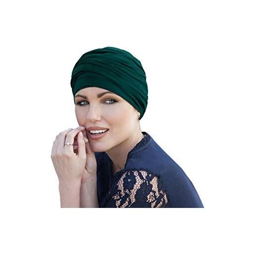 MASUMI - copricapo scarlatto per chemioterapia | cappelli in cotone da donna | turbante per la perdita di capelli di alopecia (green forest)