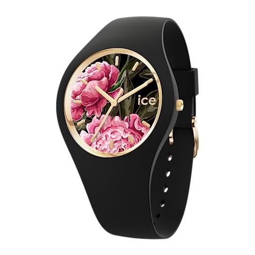 Ice-watch - ice flower black dahlia - orologio nero da donna con cinturino in silicone - 021737 (small +)