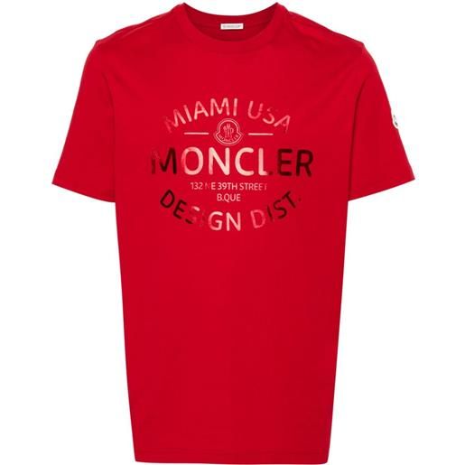 Moncler t-shirt con stampa - rosso