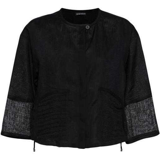 Emporio Armani blusa con inserti - nero