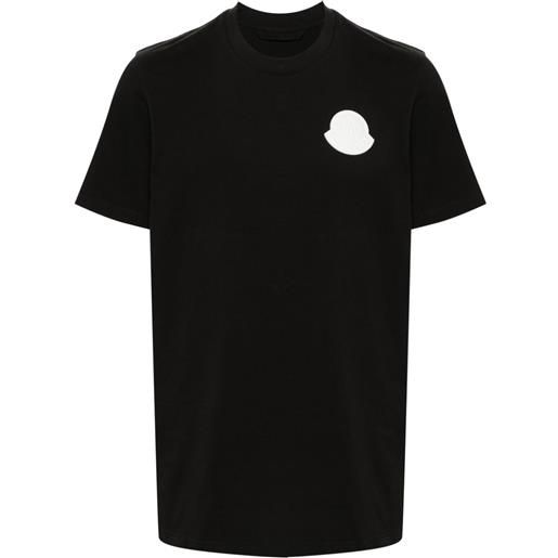 Moncler t-shirt con applicazione - nero