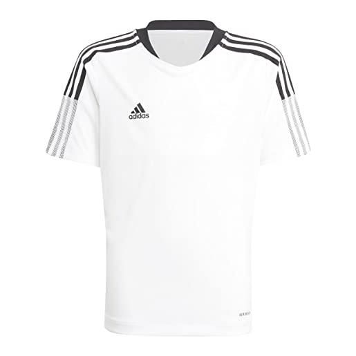 Adidas tiro21 tr jsy y, t-shirt unisex-bambini e ragazzi, white, 7-8a