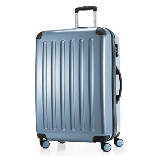 Hauptstadtkoffer - alex - valigia rigida, trolley espandibile, bagaglio con 4 ruote doppie, tsa, 75 cm, 119 litri, piscina blu