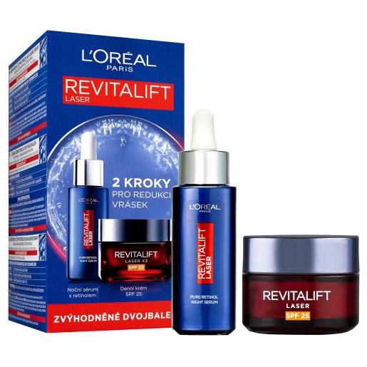 L'Oréal Paris revitalift laser pure retinol night serum cofanetti siero notte revitalift laser 50 ml + crema giorno revitalift laser x3 spf25 50 ml per donna