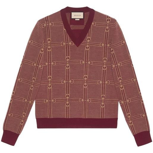 Gucci maglione con scollo a v - rosso