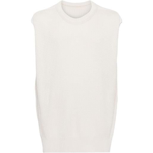 Homme Plissé Issey Miyake maglione smanicato - bianco