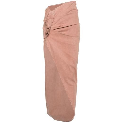 Rick Owens DRKSHDW gonna edfu denim asimmetrica - rosa