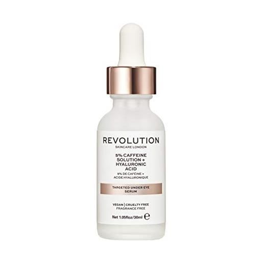 Revolution Skincare London, 5% caffeine and hyaluronic acid revitalising, siero sotto gli occhi, 30ml