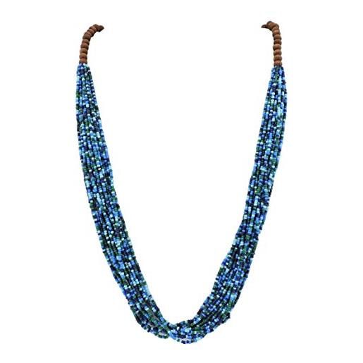 Bocar collana lunga in rilievo fatta a mano a lunga fila con confezione regalo (nk-10407=blue)