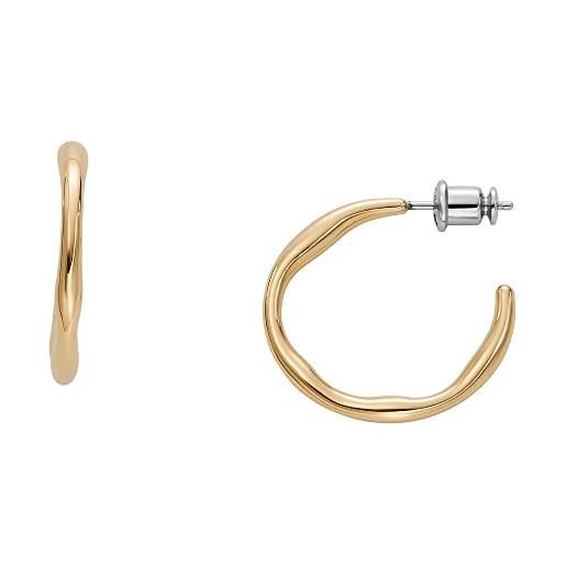 Skagen orecchini per donna kariana orecchini a cerchio in acciaio inossidabile color oro, lunghezza: 23,6 mm, larghezza: 2,8 mm, altezza: 24,8 mm, skj1722710