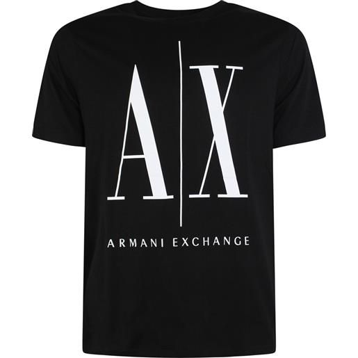 ARMANI EXCHANGE t-shirt nera con stampa logata per uomo