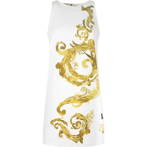 VERSACE JEANS COUTURE abito bianco/oro in jeans per donna