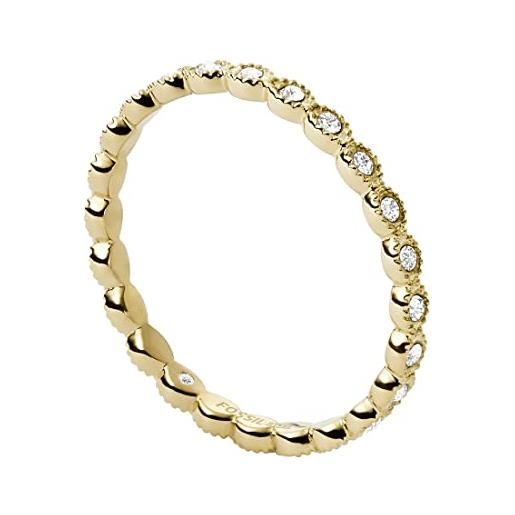 Fossil anello da donna vintage iconic, altezza: 1,9 mm anello in acciaio inossidabile dorato, jf03749710