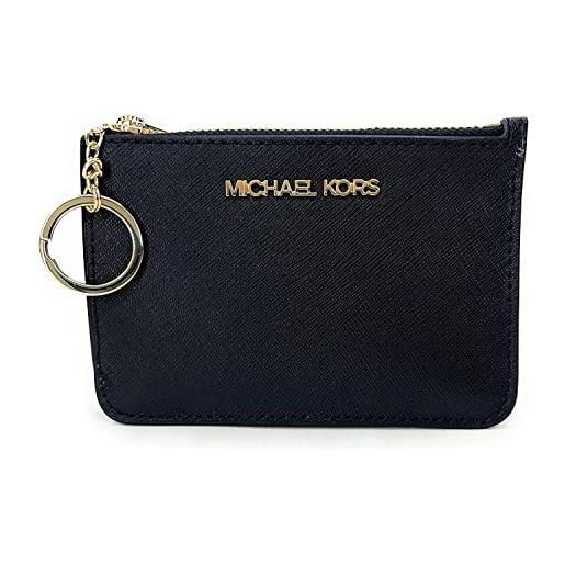 Michael Kors jet set travel small top zip coin pouch with id holder in saffiano leather