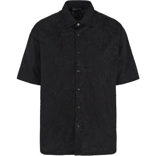 Emporio Armani camicia con effetto jacquard - nero