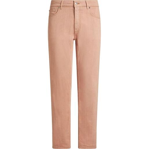 ETRO jeans a vita media pegaso con ricamo - rosa