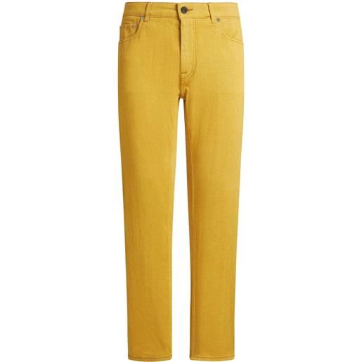 ETRO jeans a vita media pegaso con ricamo - giallo