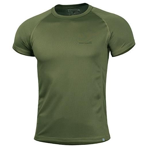 Pentagon uomo body shock t-shirt oliva verde taglia xxl