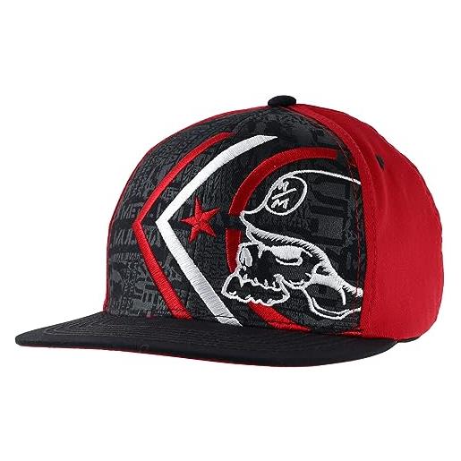 Metal Mulisha cappello da uomo ghost all over flex, nero e rosso, large-x-large