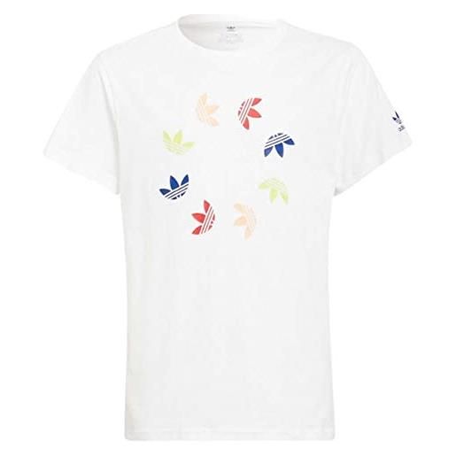 adidas tee t-shirt, white, 8-9a unisex-bambini