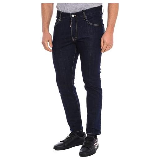 DSQUARED2 pantalone jeans uomo skater ceresio 9 modello s74lb1198s30664 colro denim blu, blu, 50