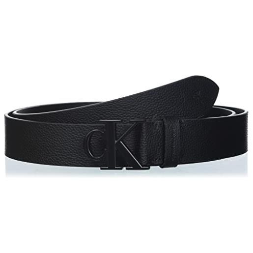 Calvin Klein Jeans mono hardware belt 35mm cintura, black, 125 cm uomo
