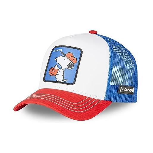 [ X ] Capslab berretto da uomo e donna snoopy, berretto trucker originale e regolabile, bianco, taglia unica