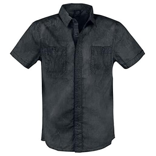 Brandit roadstar uomo camicia maniche corte nero xxl 100% cotone regular