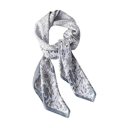 LumiSyne sciarpe di seta donna foulard quadrata fiori uccelli stampato stile artistico retrò sciarpa leggera raso fazzoletto da collo decorativo bandane copricapo fascia per capelli