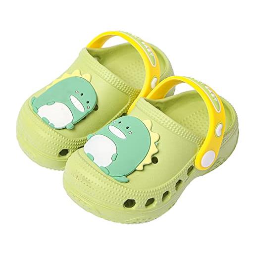 Meik Mangni zoccoli per bambini sabot estate scarpe da giardino ragazzi ragazze antiscivolo sandali da spiaggia carino ciabatte verde 21/22 eu