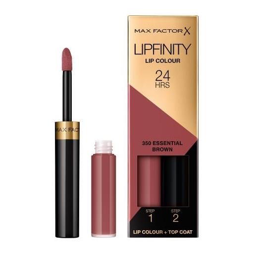 Max Factor lipfinity 24hrs lip colour rossetto a lunga tenuta con balsamo labbra 4.2 g tonalità 350 essential brown
