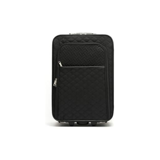 MISAKO valigia in tessuto pequeña da viaggio estela nero unisex - valigia elegante morbida semirigida - 50 x 35 x 19 cm 2 ruedas