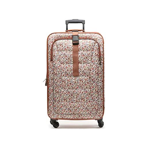 MISAKO valigia in tessuto grande da viaggio cros beige unisex - valigia elegante morbida semirigida - 77 x 46 x 26 cm 4 ruedas