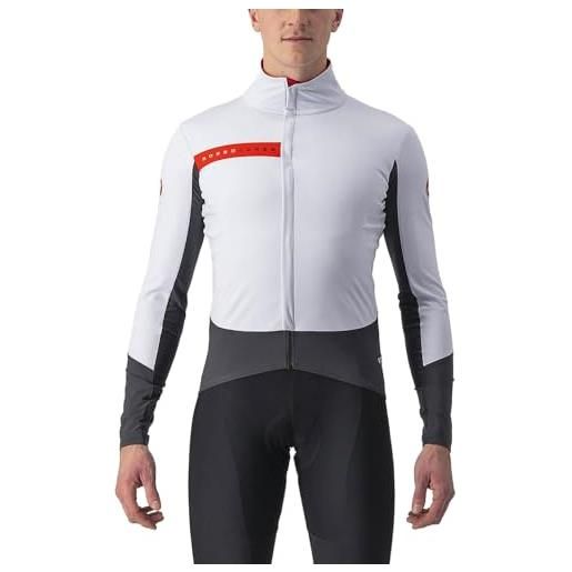 CASTELLI 4520505-087 beta ros jacket giacca uomo silver gray/dark gray-red taglia l