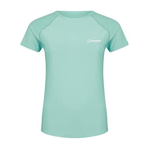 Berghaus - maglietta a maniche corte, da donna, con strato di base, tecnica a maniche corte, 24/7, donna, t-shirt, 4a000884fy1, verde giada polvere. , 12