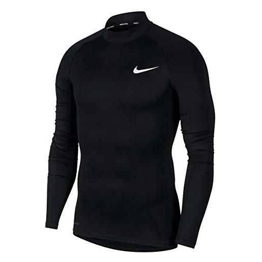 Nike m np top ls tight mock, t-shirt a manica lunga uomo, black/(white), xl