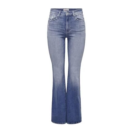 Only female rilasciato a vita alta jeans, media blu denim, 32w x 32l
